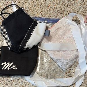 Elegant Black and White Tuxedo Face Mask